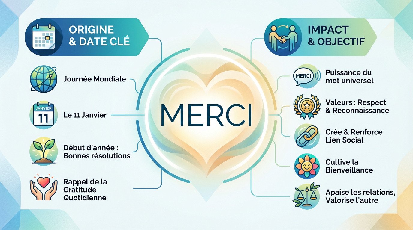 Illustration symbolique représentant l'échange et la bienveillance pour la Journée du merci