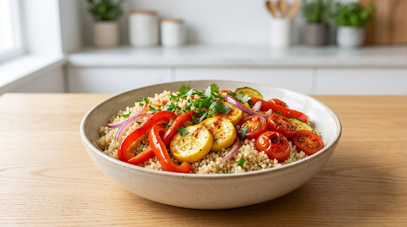 Recette de bowl de quinoa aux légumes d’été